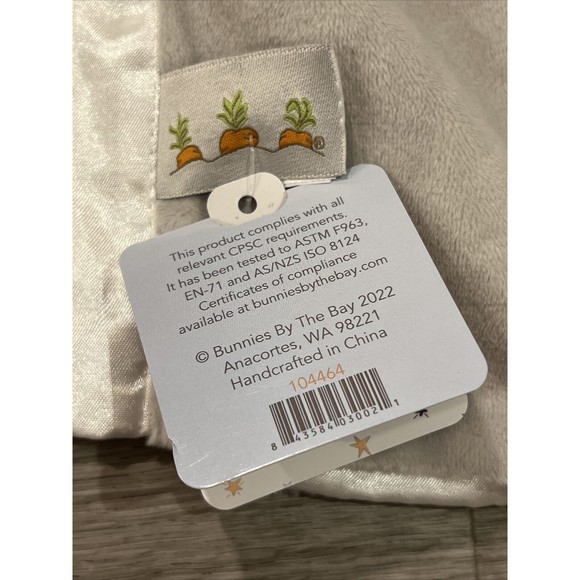 Bunnies By The Bay Bloom Nibble Buddy Security Blanket Lovey Satin 104464 Gray - Picture 8 of 8